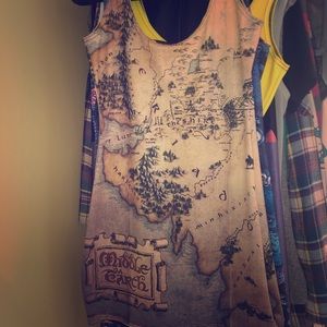 The Hobbit Map of Middle Earth bodycon dress